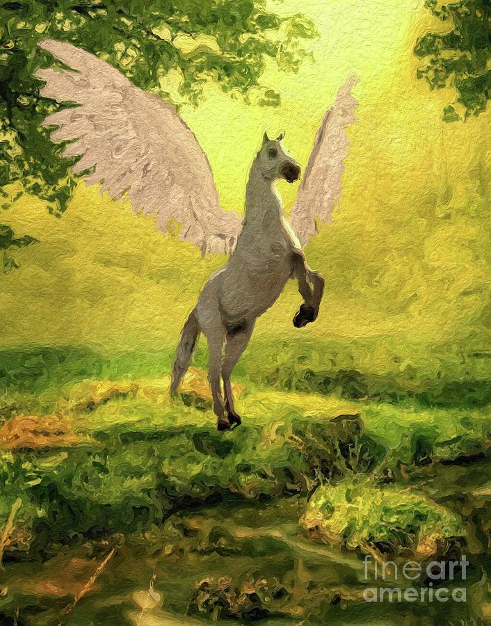 Fantasy Digital Art - Pegasus Vision by Esoterica Art Agency