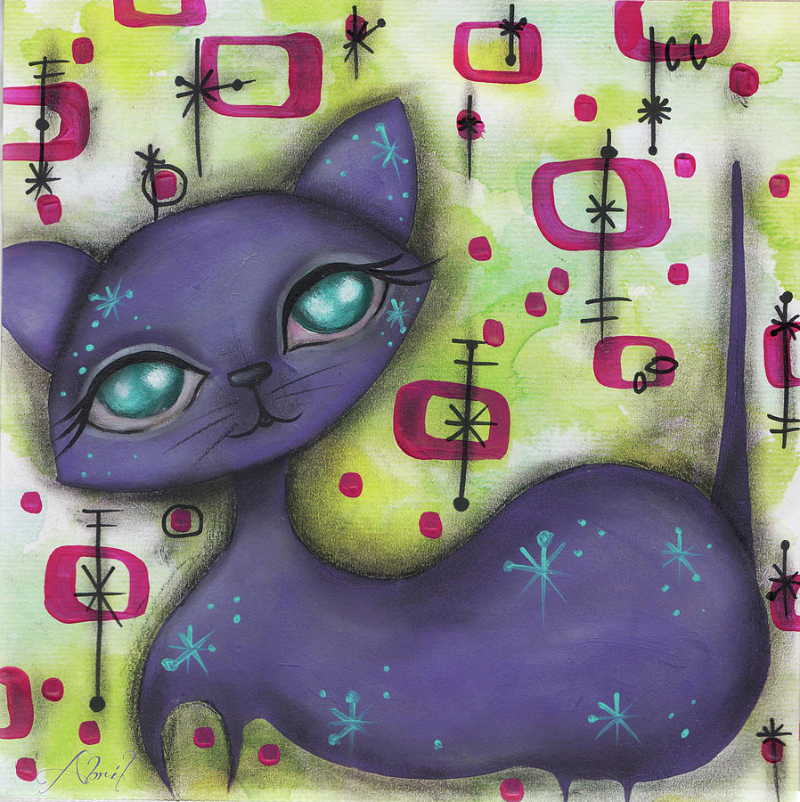 Peggy Cat Painting by Abril Andrade