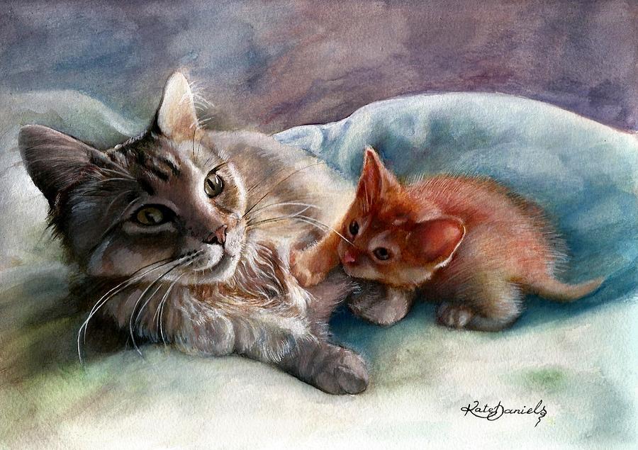 Animal Painting - Peggy Sue And Sammy by Elena P Hansen