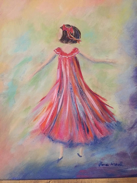 Twirling Painting - Peggy Twirls by Renee Howell