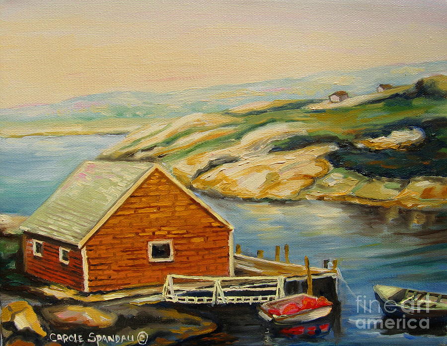 Peggys Cove  Harbor View Painting by Carole Spandau