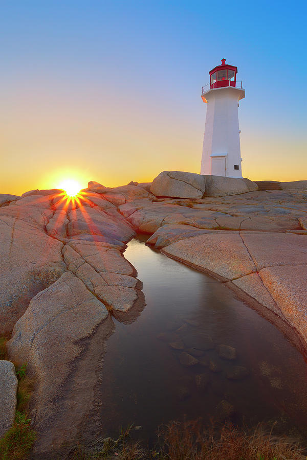 Sunset Photograph - Peggys Cove Light by Brian Knott Photography
