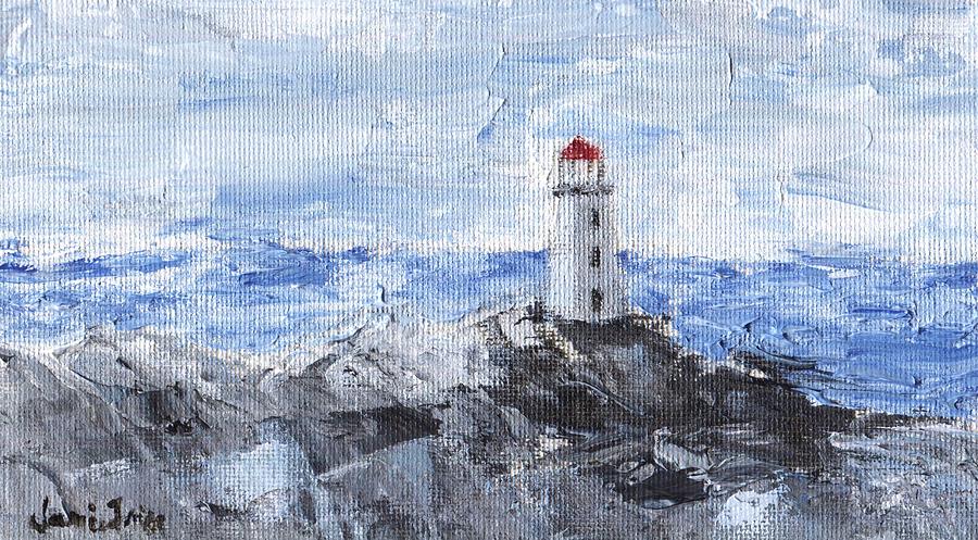 Peggys Cove Lighthouse Painting by Jamie Frier