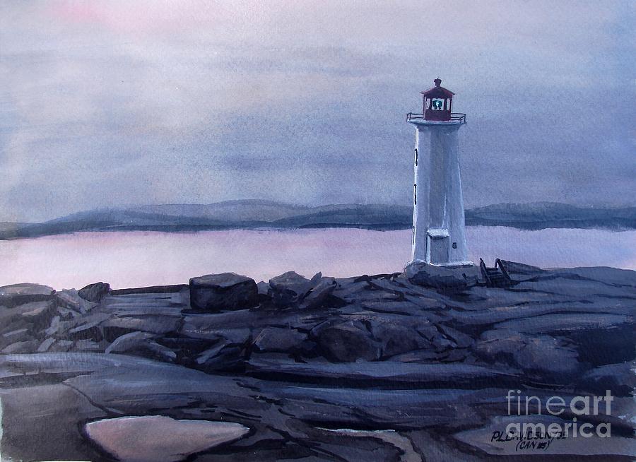 Peggys Cove Lighthouse  Painting by Pat Davidson