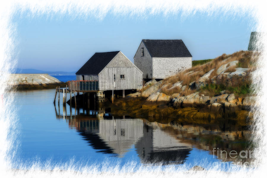 Peggys Cove marina with fishing houses  Photograph by Dan Friend