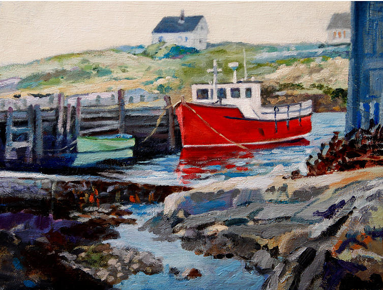 Boat Painting - Peggys Cove by Michael McDougall