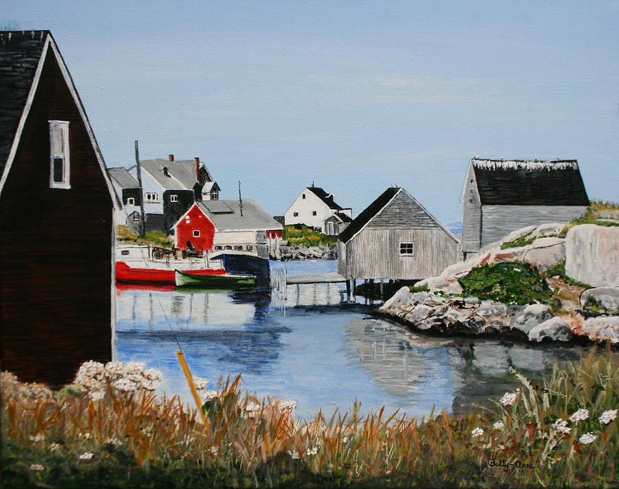 Peggys Cove Nova Scotia Painting by Betty-Anne McDonald