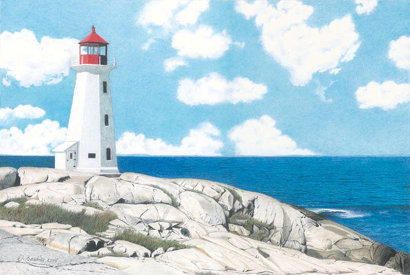 Peggy's Cove Nova Scotia Drawing by Wilfrid Barbier Pixels