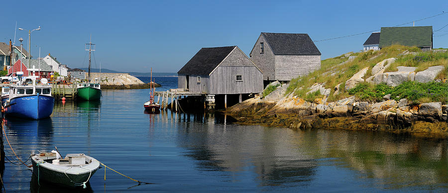 Peggys Cove off of St Margarets Bay Nova Scotia with fishing vil ...