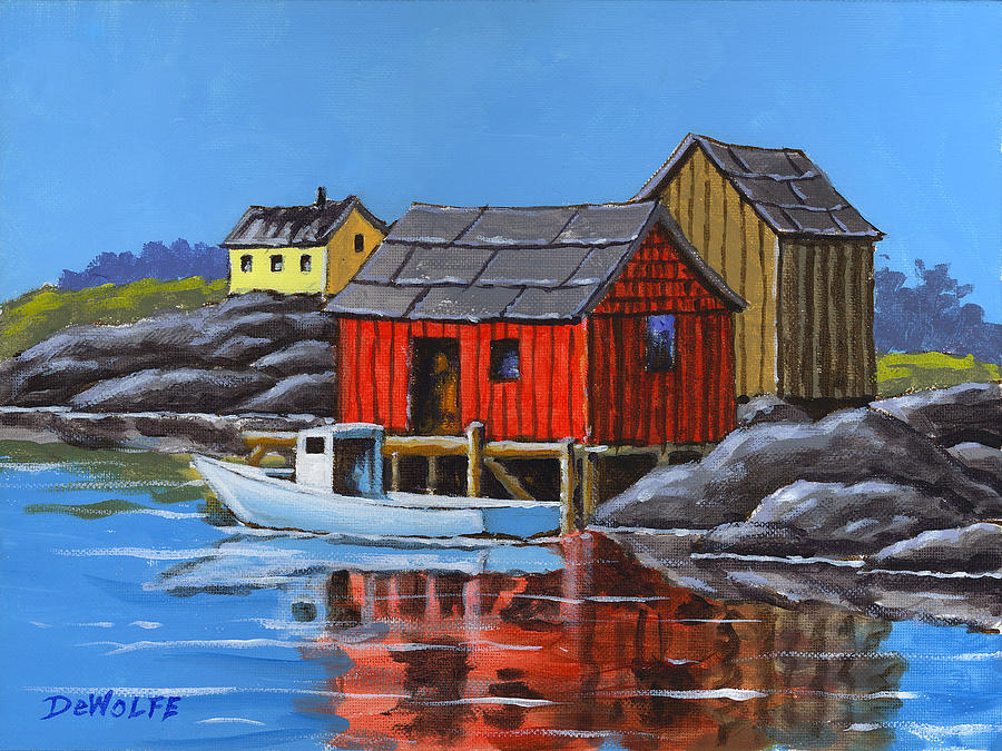 Peggys Cove Painting by Richard De Wolfe