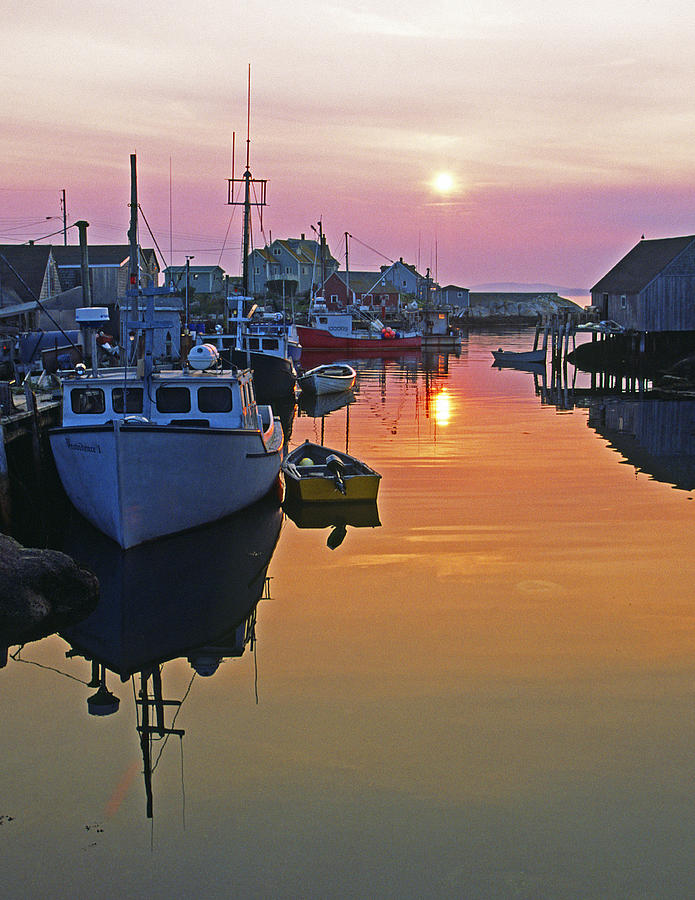 Peggys Cove sunset, Nova Scotia, Canada Photograph by Gary Corbett