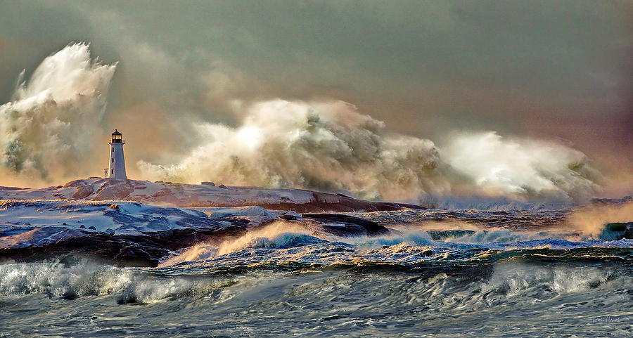 Peggys Cove Winter Storm - Nova Scotia Photograph by Russ Harris