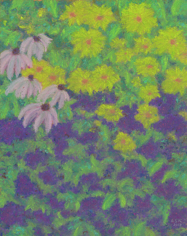 Peggys Garden in Late Summer Pastel by Anne Katzeff