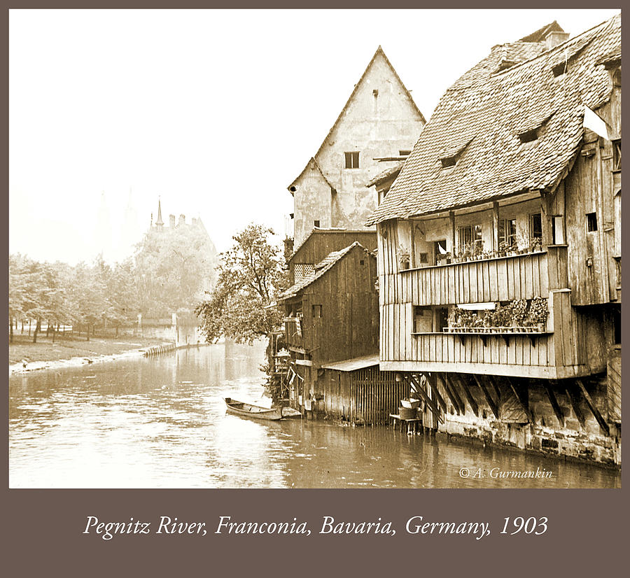 Pegnitz Canal, Franconia, Germany, 1903, Vintage Photograph Photograph by A Macarthur Gurmankin