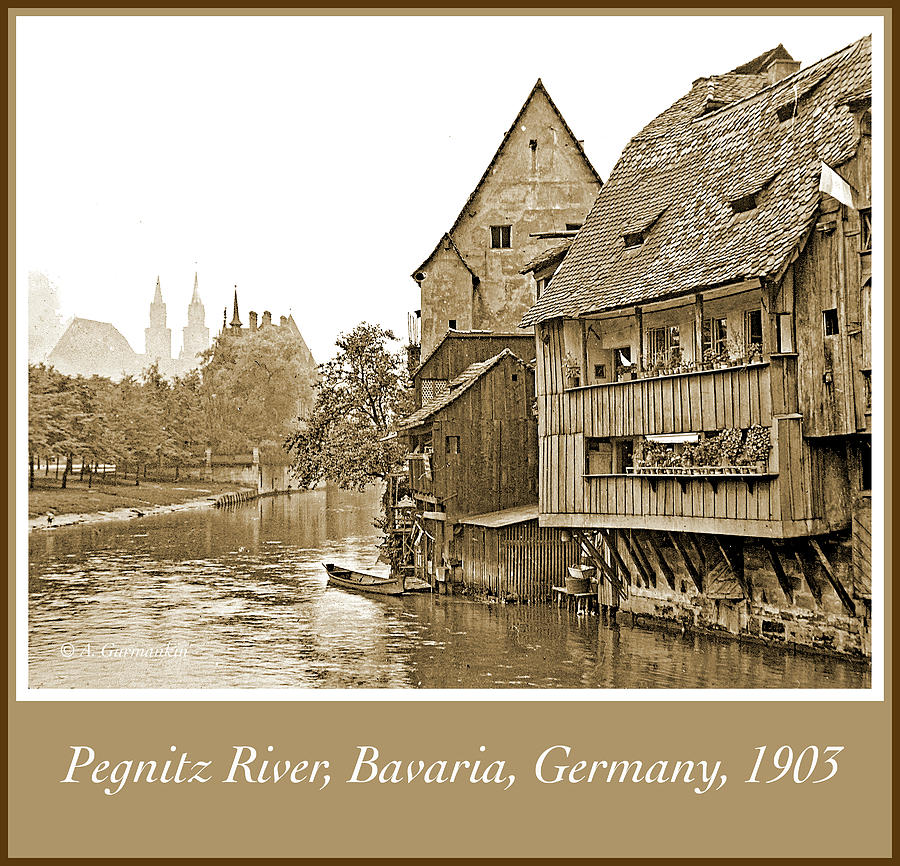 Pegnitz River, Bavaria, Germany, 1903, Vintage Photograph Photograph by A Macarthur Gurmankin