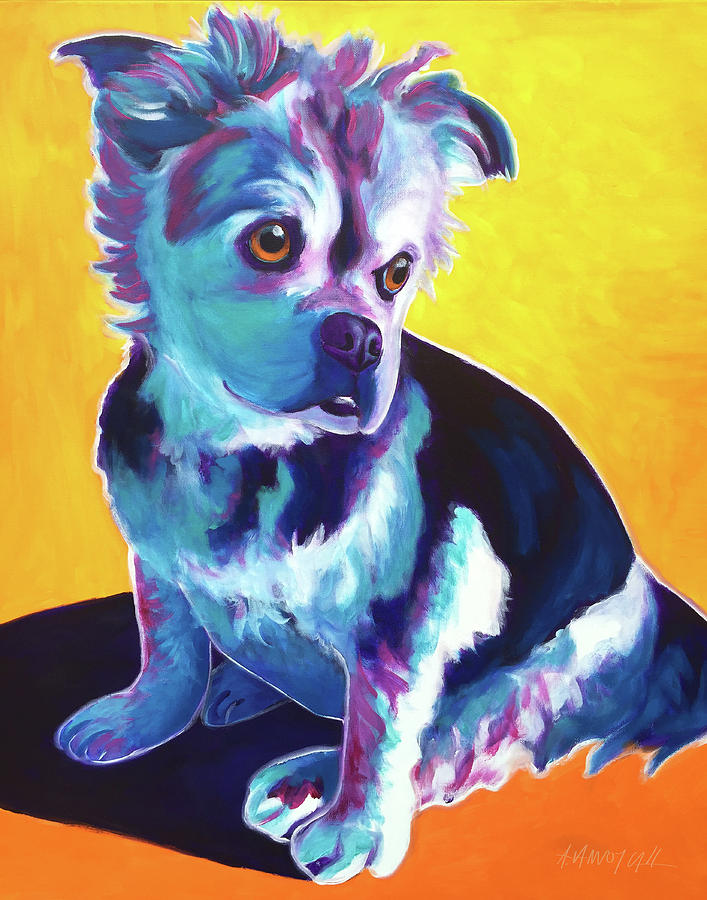 Dog Painting - Pekatzu - Lucy Lu by Dawg Painter