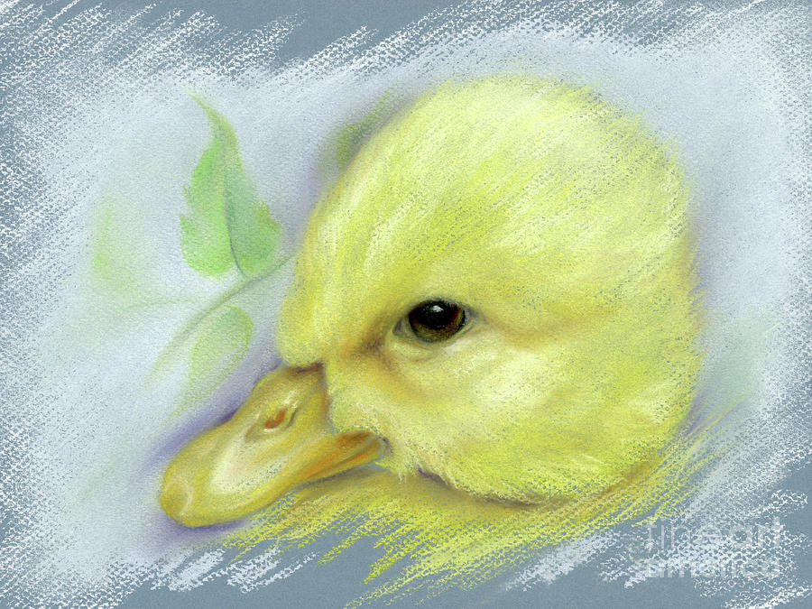 Pekin Duckling Portrait Painting by MM Anderson