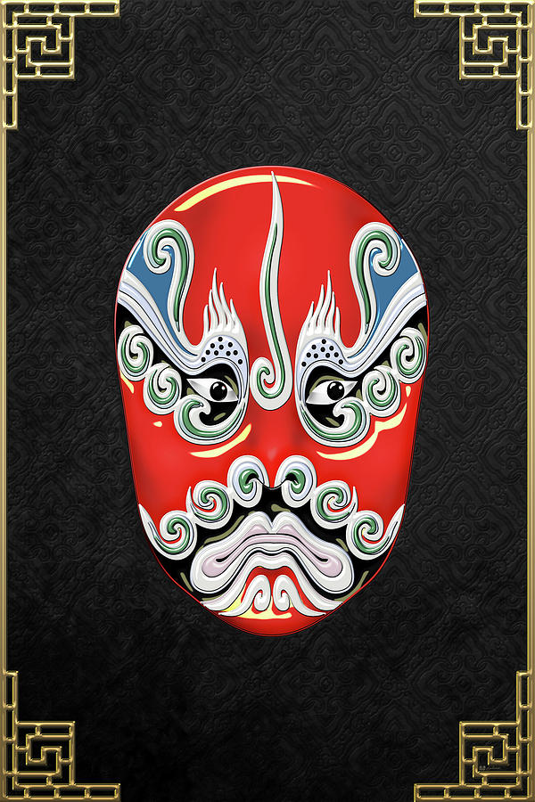 Peking Opera Face-paint Masks - Chen Qi Digital Art by Serge Averbukh