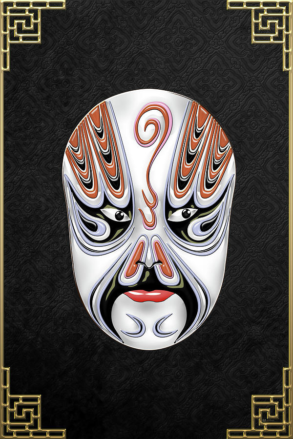 Peking Opera Face-paint Masks - Chong Houhu Digital Art by Serge Averbukh