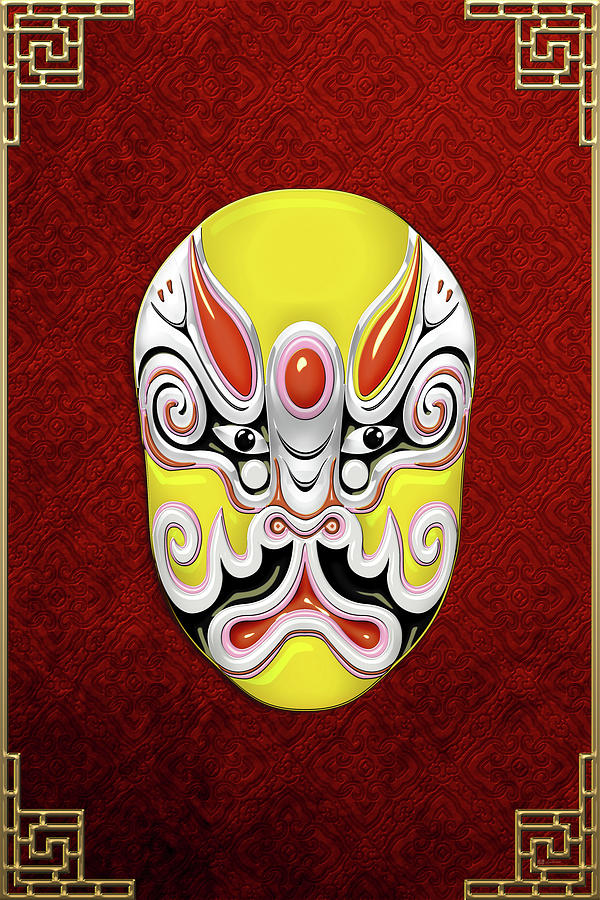 Peking Opera Face-paint Masks - Tuxing Sun Digital Art by Serge Averbukh