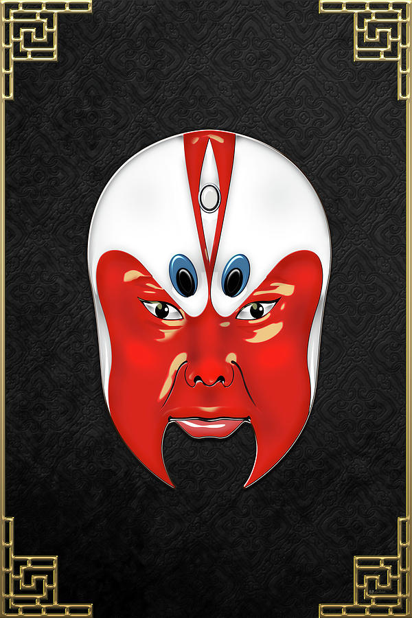 Peking Opera Face-paint Masks - Wen Zhong Digital Art by Serge Averbukh
