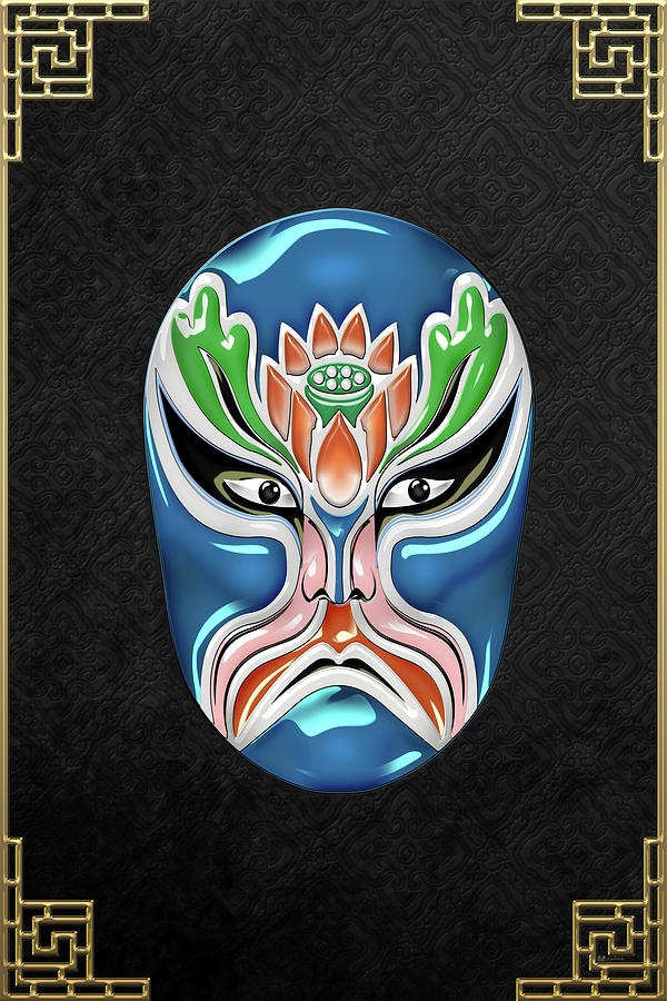 Peking Opera Face-paint Masks - Zhongli Chun Digital Art by Serge Averbukh