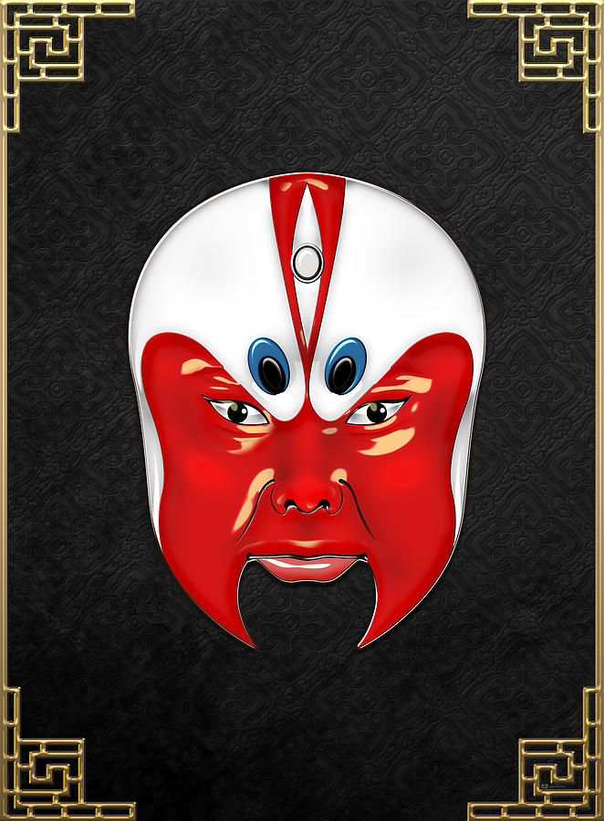 Chinese Masks Photograph - Peking Opera Masks - Wen Zhong by Serge Averbukh