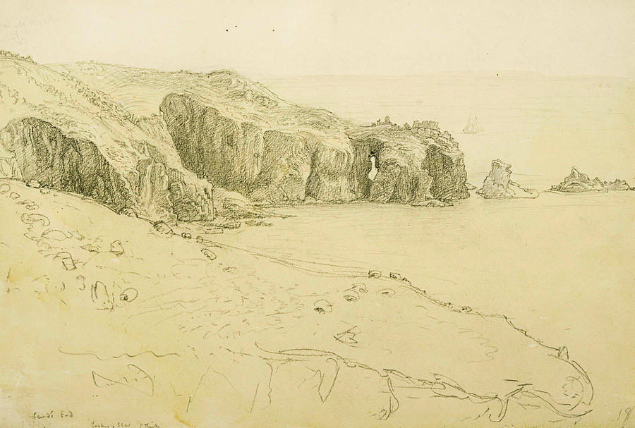 Samuel Palmer Drawing - Pele Point, Lands End by Samuel Palmer