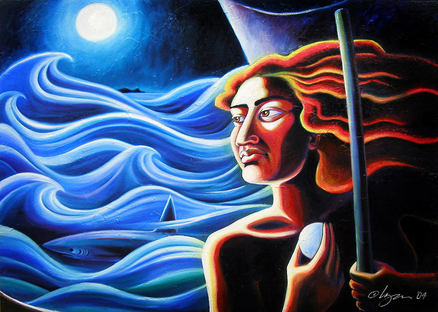 Pele Searches for Home Painting by Angela Treat Lyon