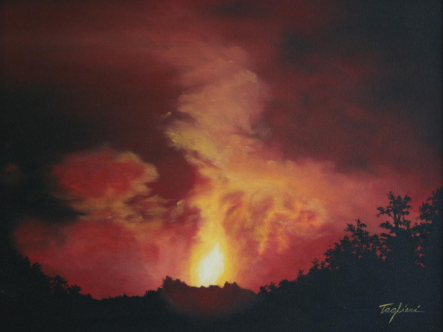 Impressionism Painting - Peles Fire I by Mary Taglieri