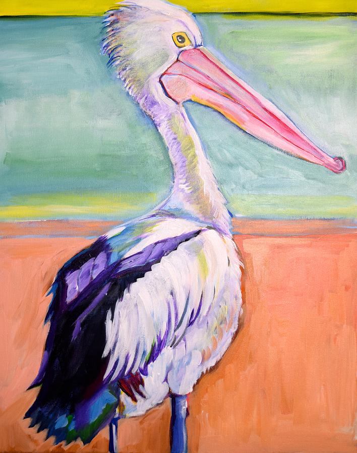 Pelican beach Painting by Anne Seay