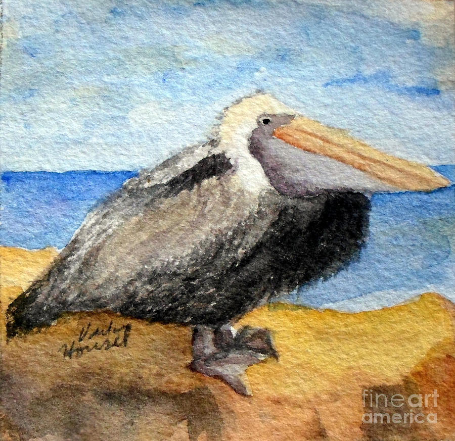 Pelican Brief right two Painting by Vicki  Housel