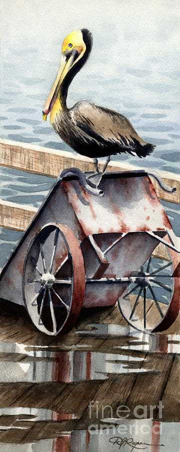 Pelican Painting - Pelican Cart by David Rogers