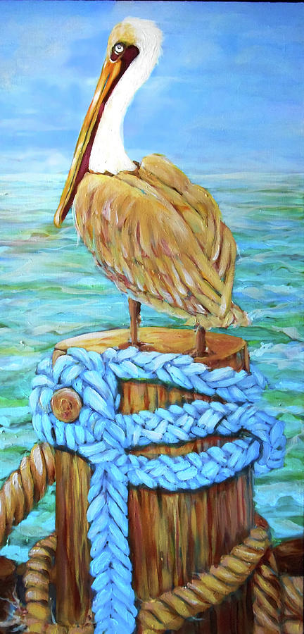 Pelican Painting by Cora Marshall