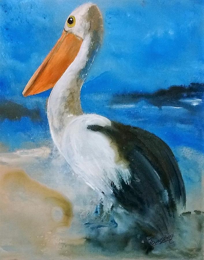 Pelican Drip Painting By Connie Townsend - Fine Art America