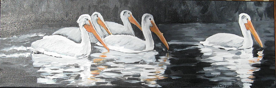 Pelican Formation Painting by Naomi Gerrard