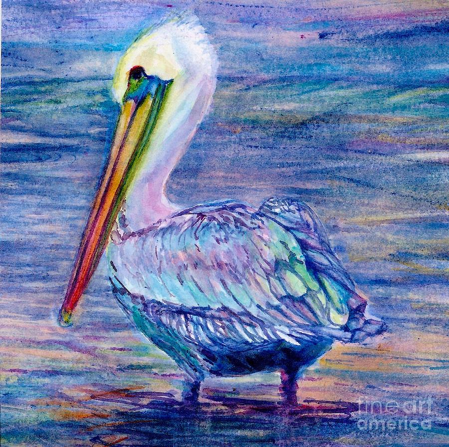 Pelican Gaze Painting by Cynthia Pride