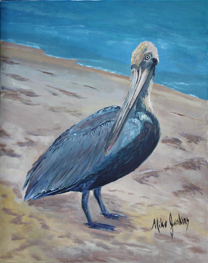 Pelican Painting by Mike Jenkins