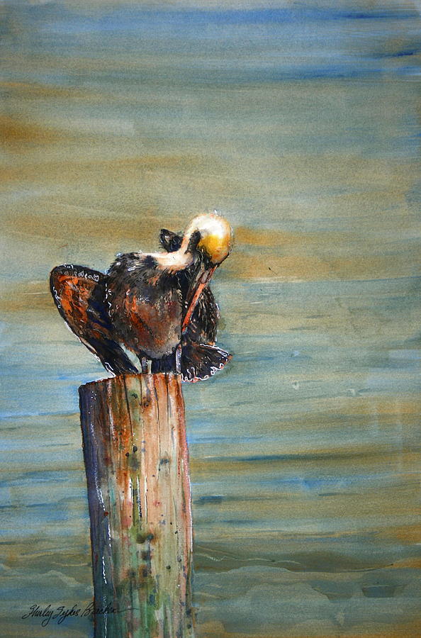 Pelican On The Pier Painting