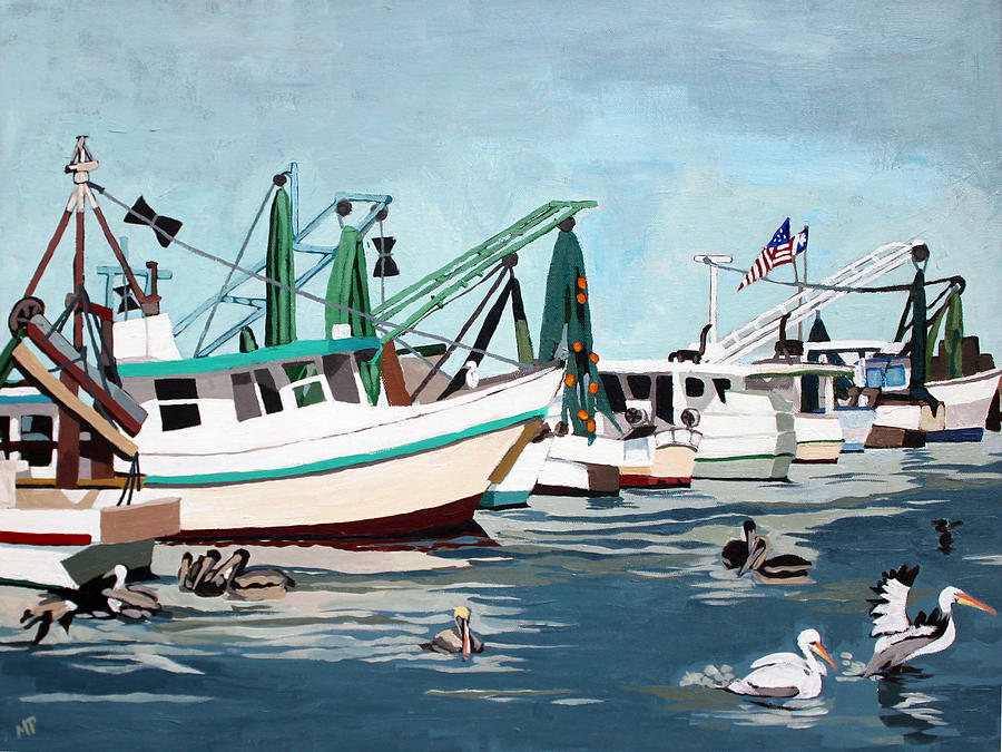 Pelican Patrol Painting by Melinda Patrick