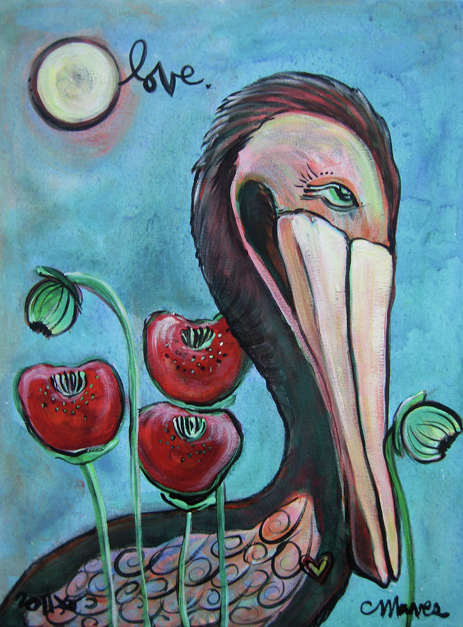 Pelican Poppies 2 Painting by Laurie Maves ART