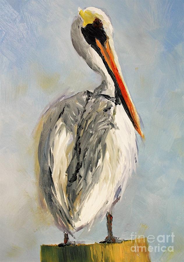 Pelican Portrait Painting by Keith Wilkie