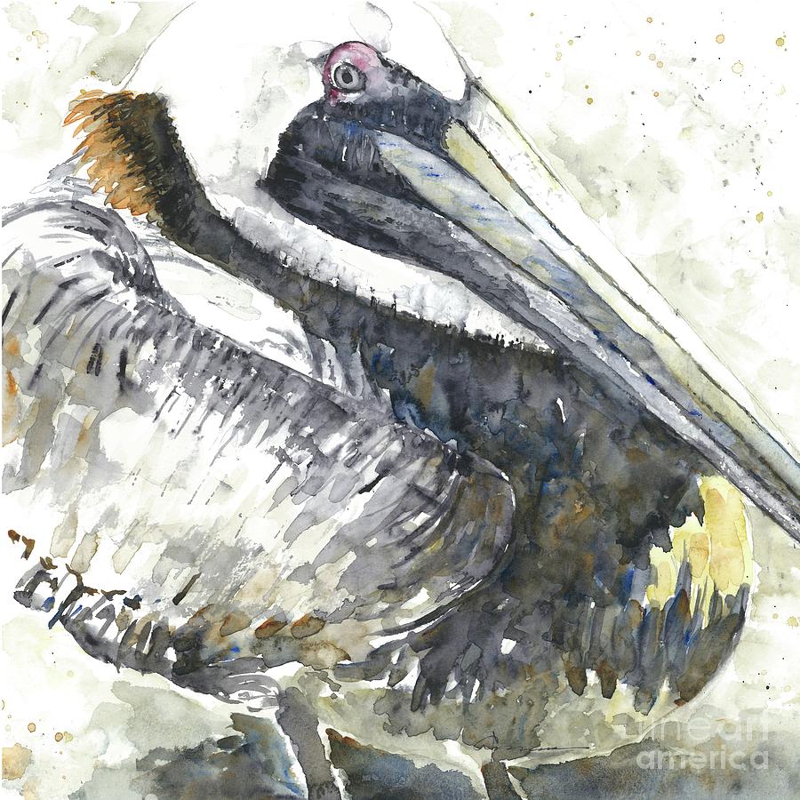 Pelican Repose Painting by Claudia Hafner