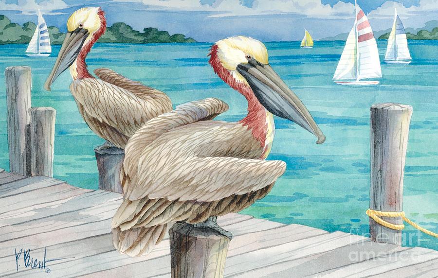 Pelican Painting - Pelican Sails by Paul Brent