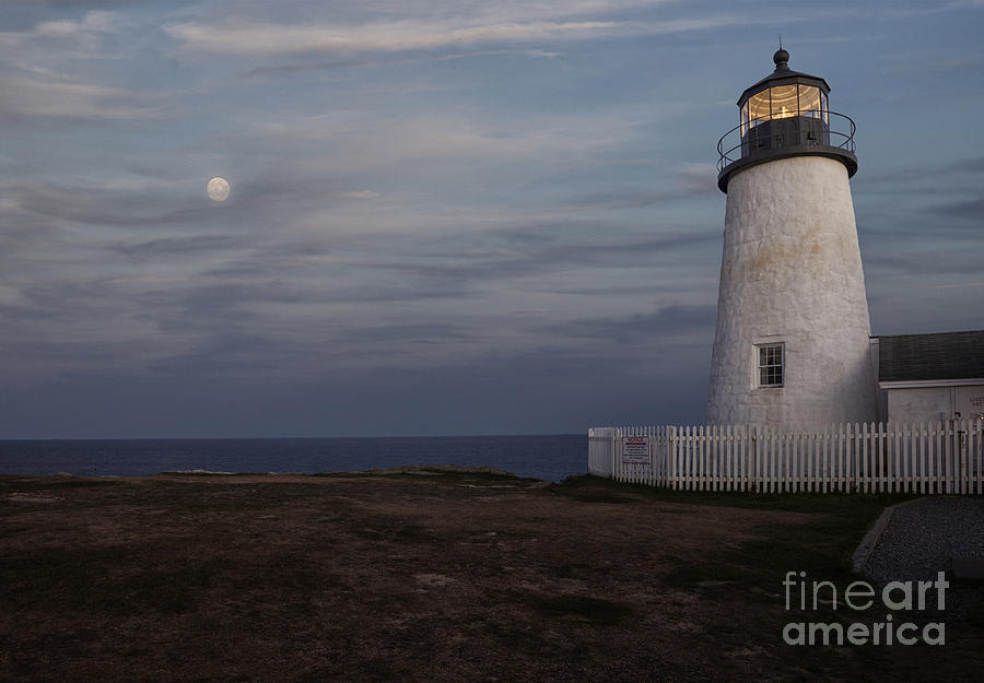 Pemaquid and Full Moon Photograph by Timothy Johnson