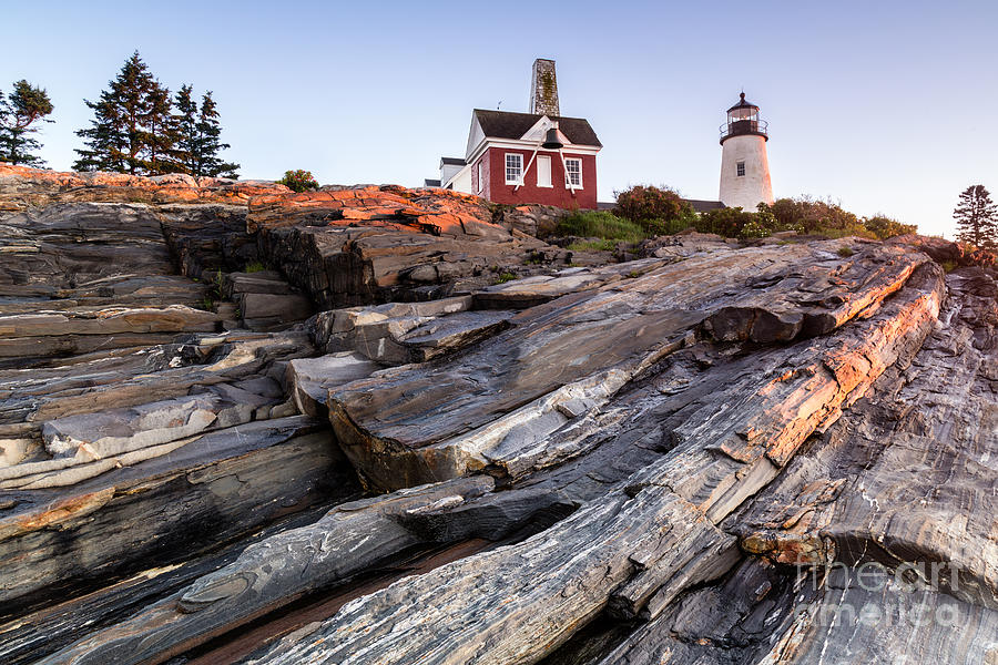 Lighthouse Photograph - Pemaquid Point Lighthouse along Maines Rocky Coast by Dawna Moore Photography