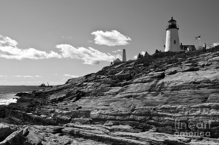 Pemaquid Point Lighthouse Black and White Photograph by Glenn Gordon