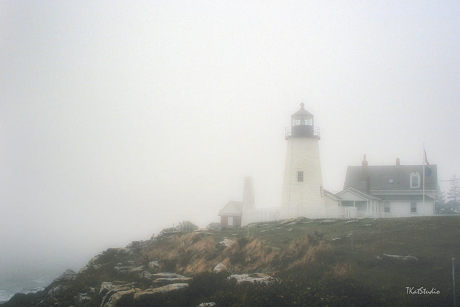 Pemaquid Point Lighthouse in Fog Photograph by Tim Kathka