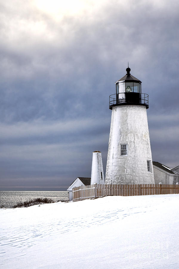 Pemaquid Point Lighthouse in Winter Photograph by Olivier Le Queinec