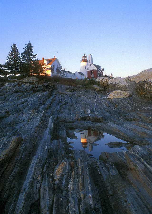 Lighthouse Photograph - Pemaquid Point Lighthouse Last Light by John Burk
